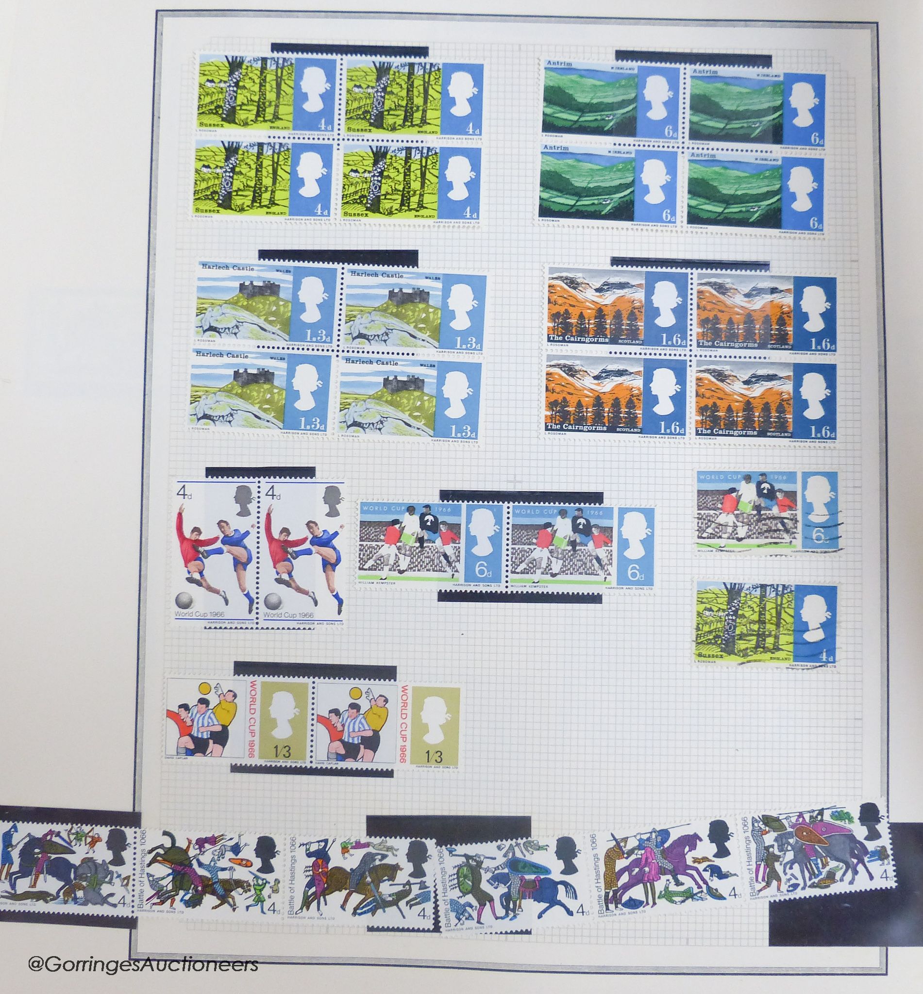 A folder containing early GB stamps